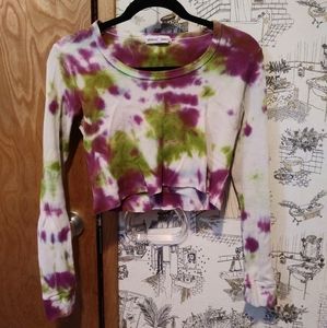 Tie dye long sleeve crop top
